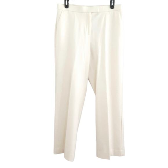 Norton Mccnaughton High Waisted Straight Leg Trousers White Dress Pants Size 10 - Picture 1 of 11